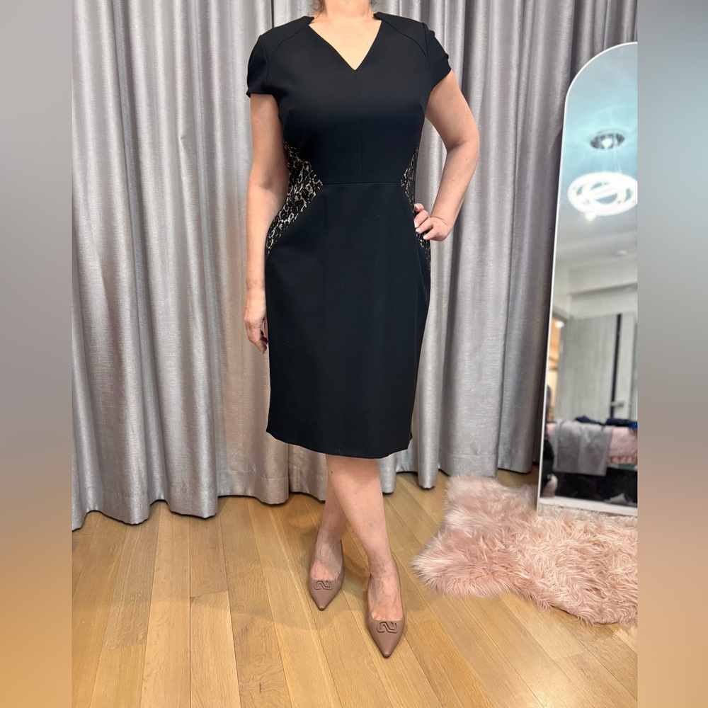 Elegant Black Lace Panel Dress